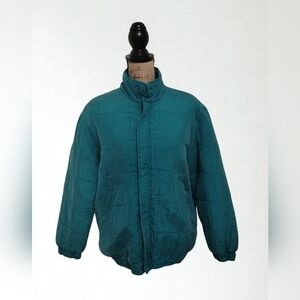 Vintage Silk Puffer Jacket Clio Brand Women's Size S